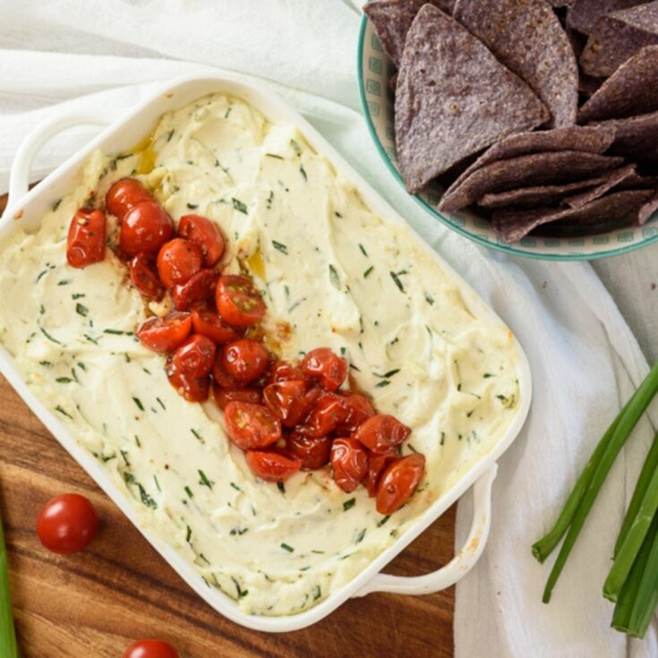 Baked Goat Cheese Dip With Balsamic Roasted Tomatoes