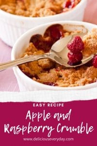  Crumble aux pommes et framboises