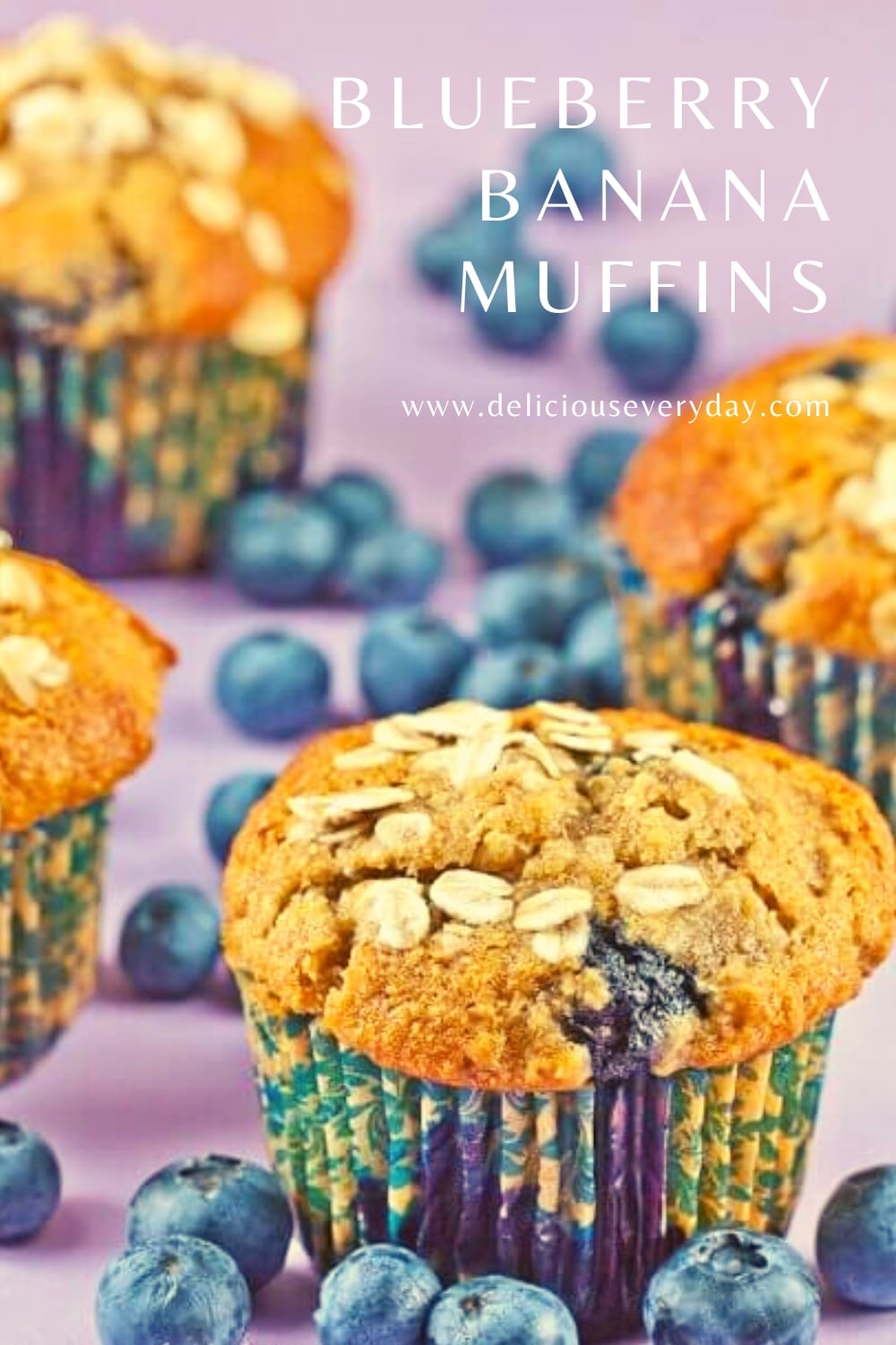Blueberry Banana Muffins | Sugar Free | Delicious Everyday