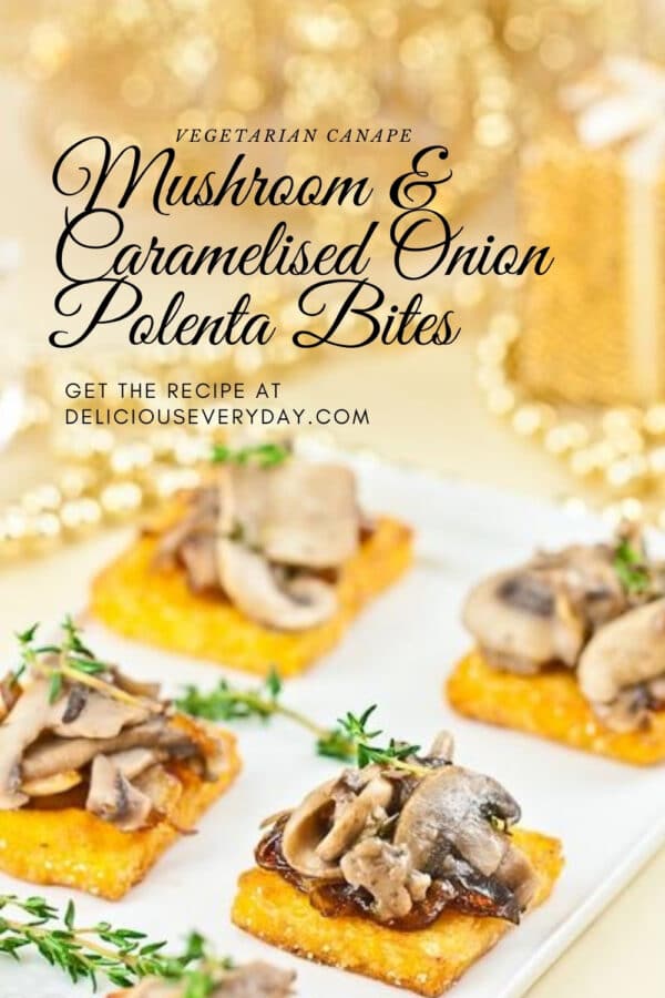 Mushroom & Caramelised Onion Polenta Bites | Delicious Everyday