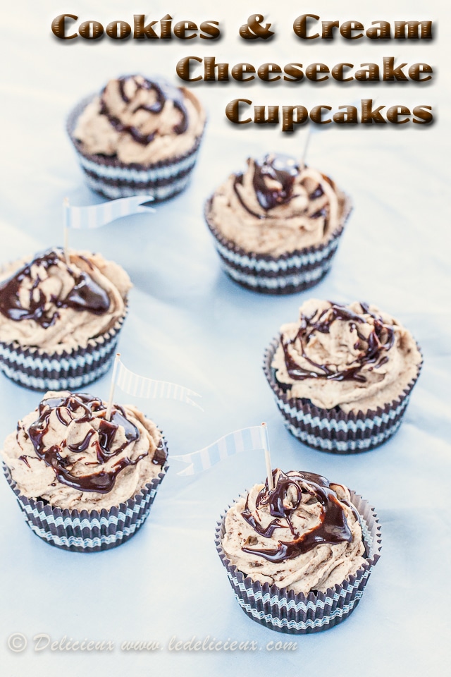 Cookies and Cream Cheesecake Cupcakes | Delicious Everyday