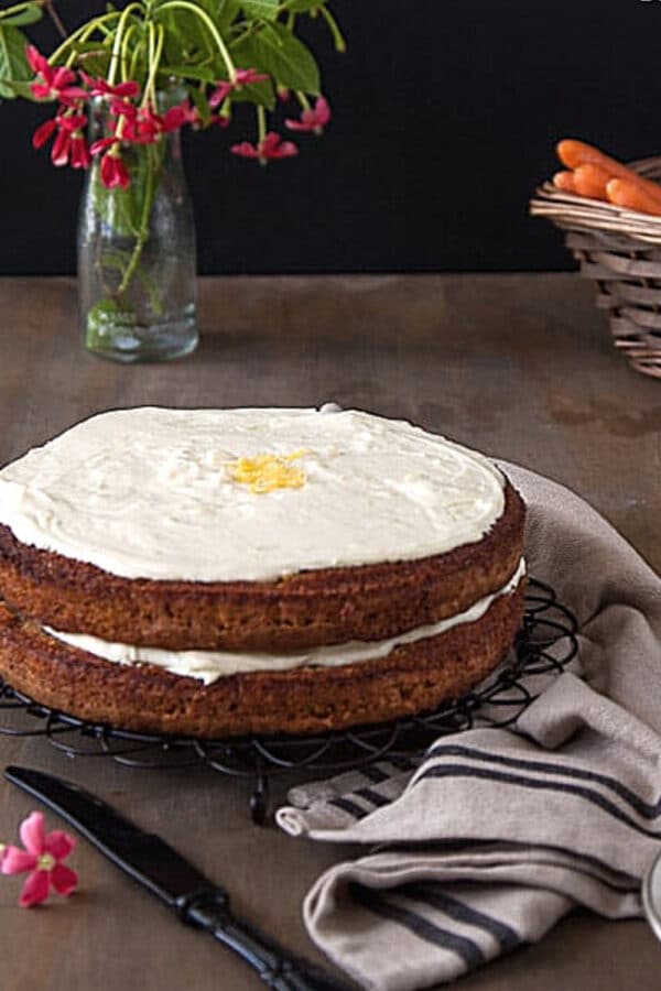 Gluten Free Carrot Cake Recipe - the best OIL FREE carrot cake