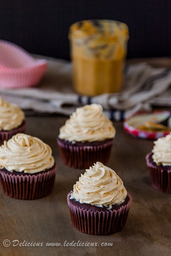 Double Chocolate Dulce de Leche Cupcakes | Delicious Everyday