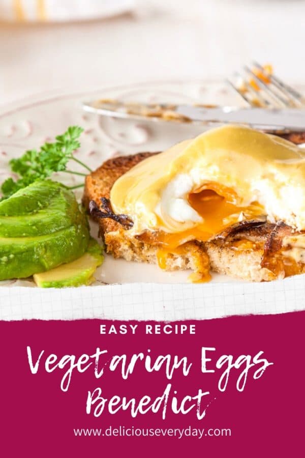 Vegetarian Eggs Benedict with Avocado Hollandaise & Mushroom 