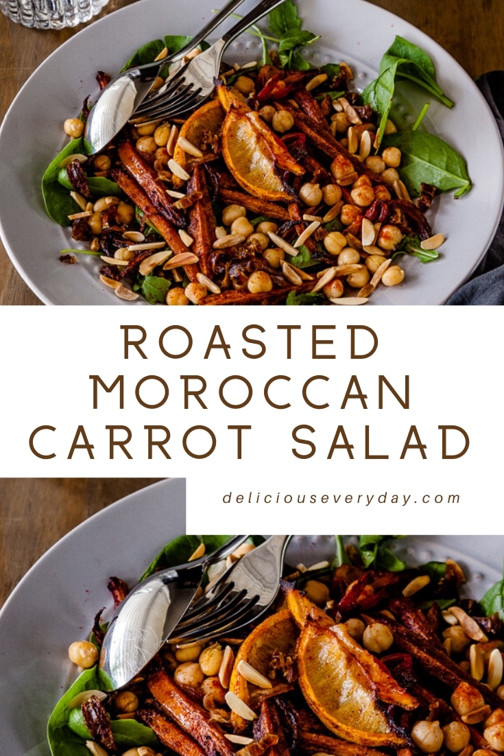 Roasted Moroccan Carrot Salad wit hChickpease | Vegan & Vegetarian