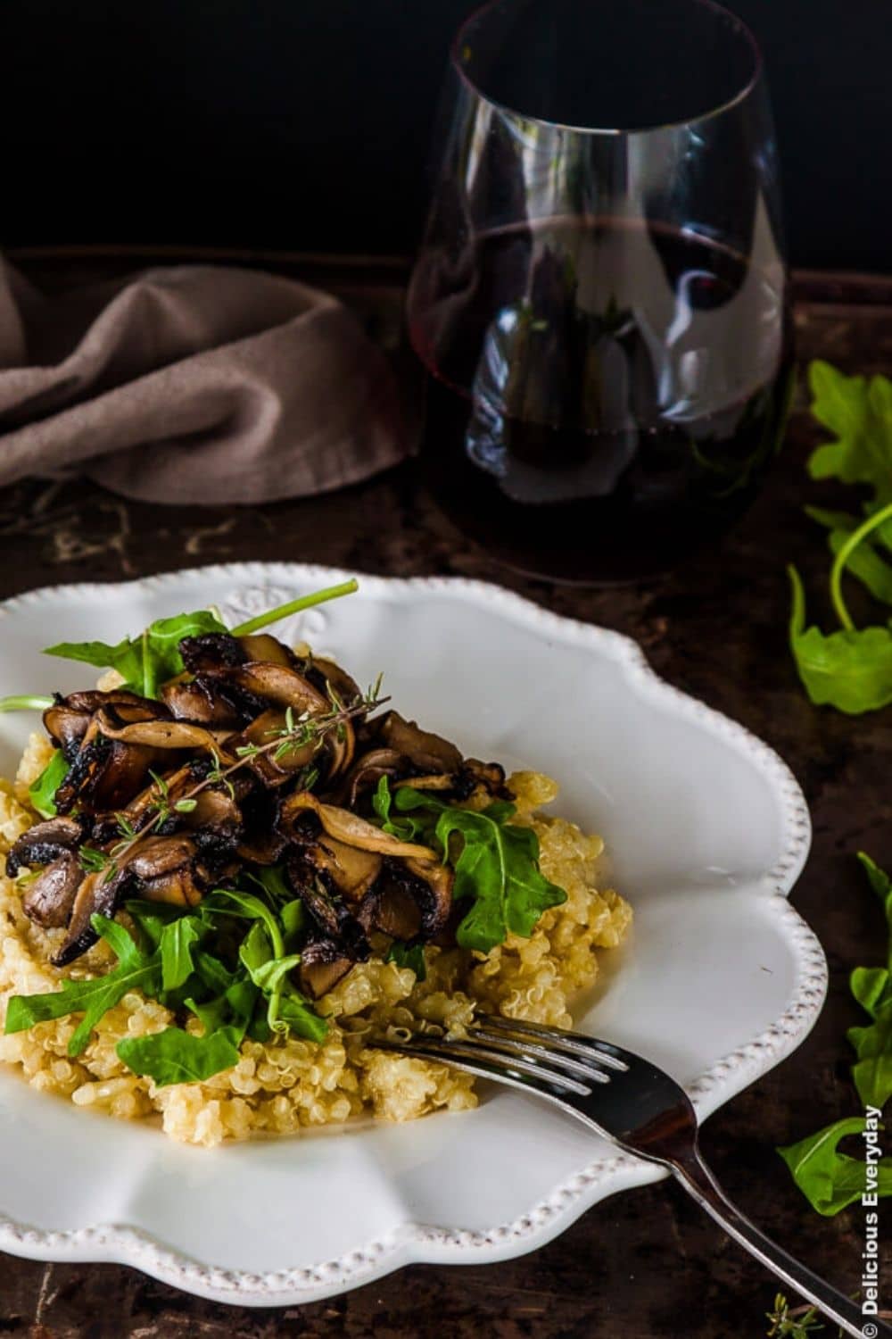 Thyme and Mushroom Quinoa Risotto {vegan and gluten free}