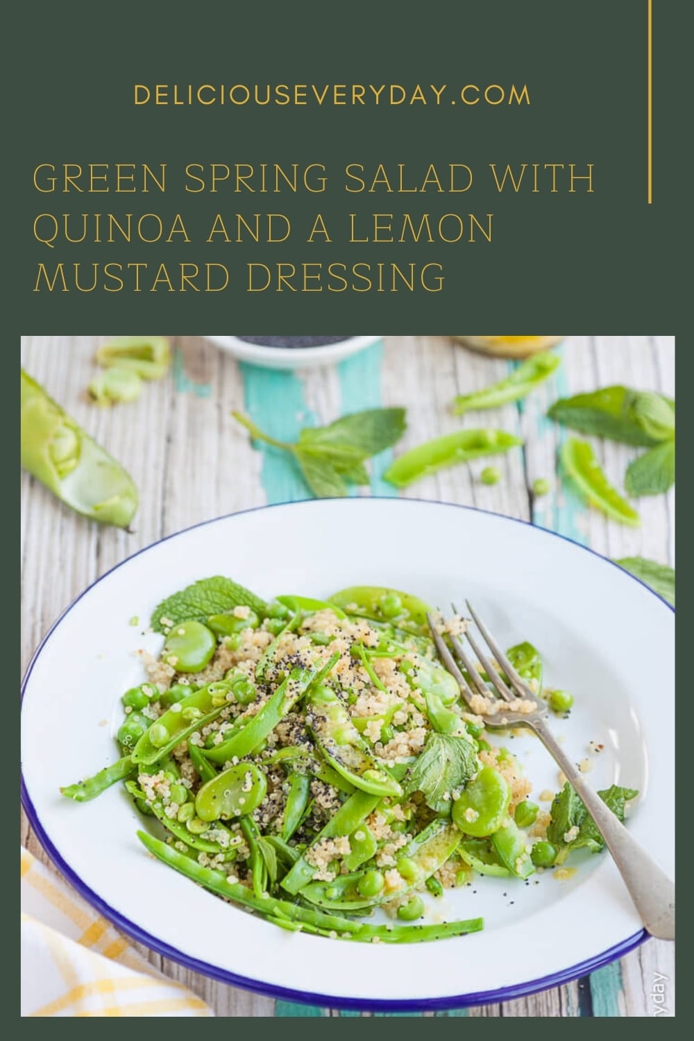 Green Spring Salad with Quinoa | Vegan | Delicious Everyday