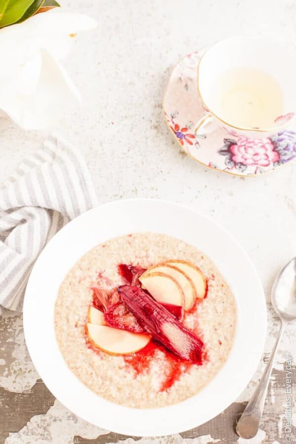 Roasted Rhubarb Buckwheat Porridge | Delicious Everyday