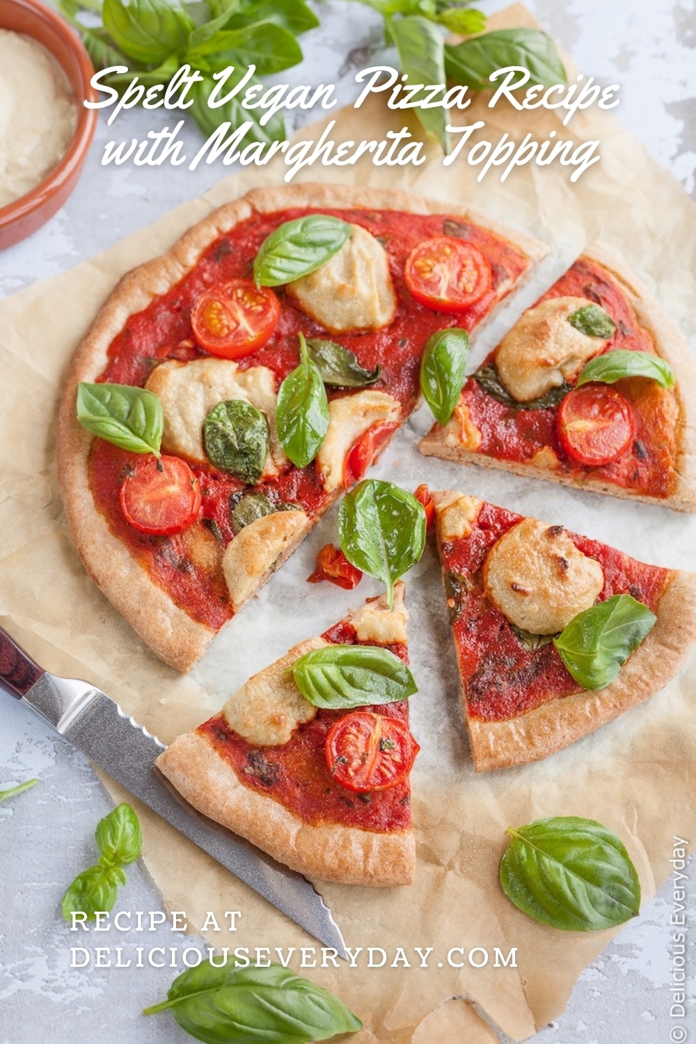 Vegan Pizza Recipe With Margherita Topping Cashew Ricotta