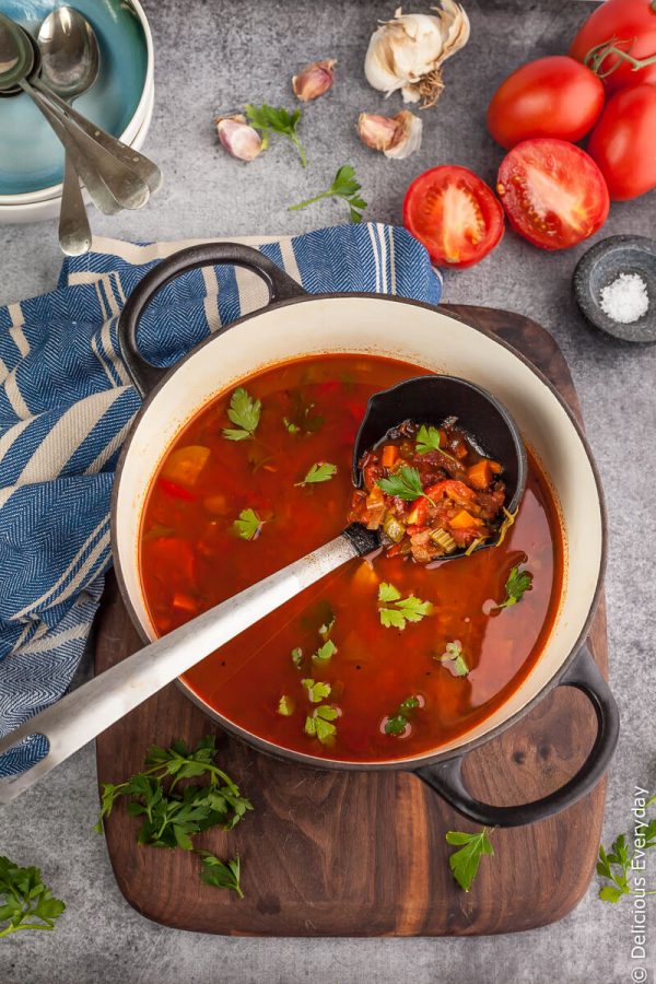 Smoky Spanish Tomato Soup Recipe {vegan + gluten free}