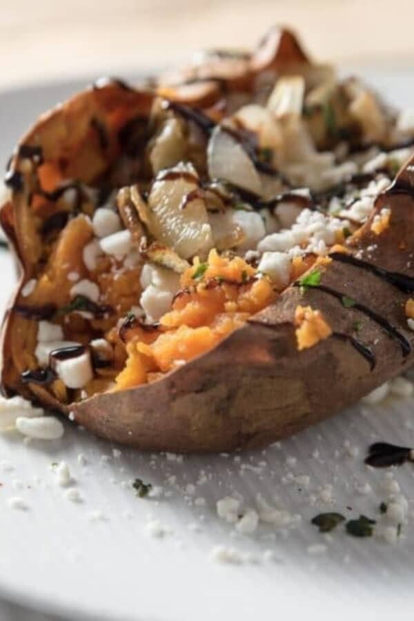 Roasted Yams with Balsamic, Goat Cheese, and Caramelized Onions ...