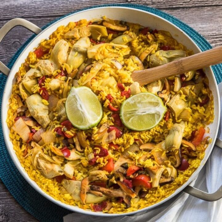 Spanish Vegan Paella - Bursting with Flavor! - Delicious Everyday