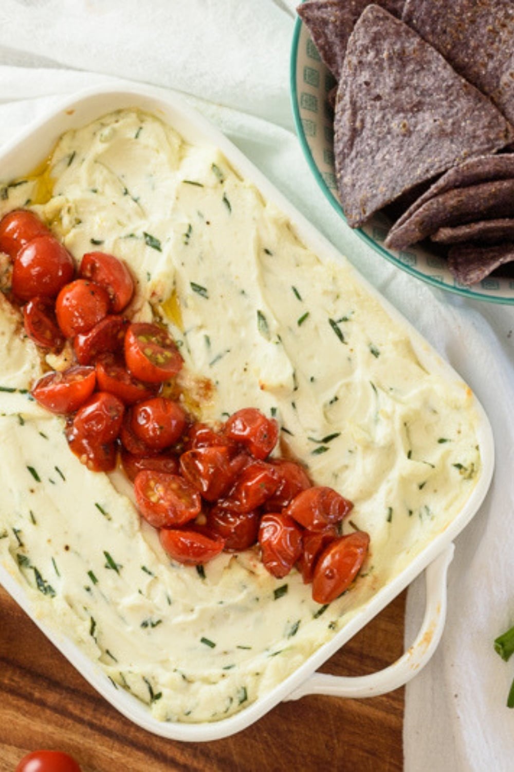 Baked Goat Cheese Dip with Balsamic Roasted Tomatoes