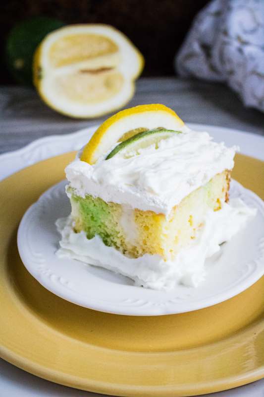 Lime-Lemon Poke Cake | Featured on Buzzfeed | Delicious Everyday