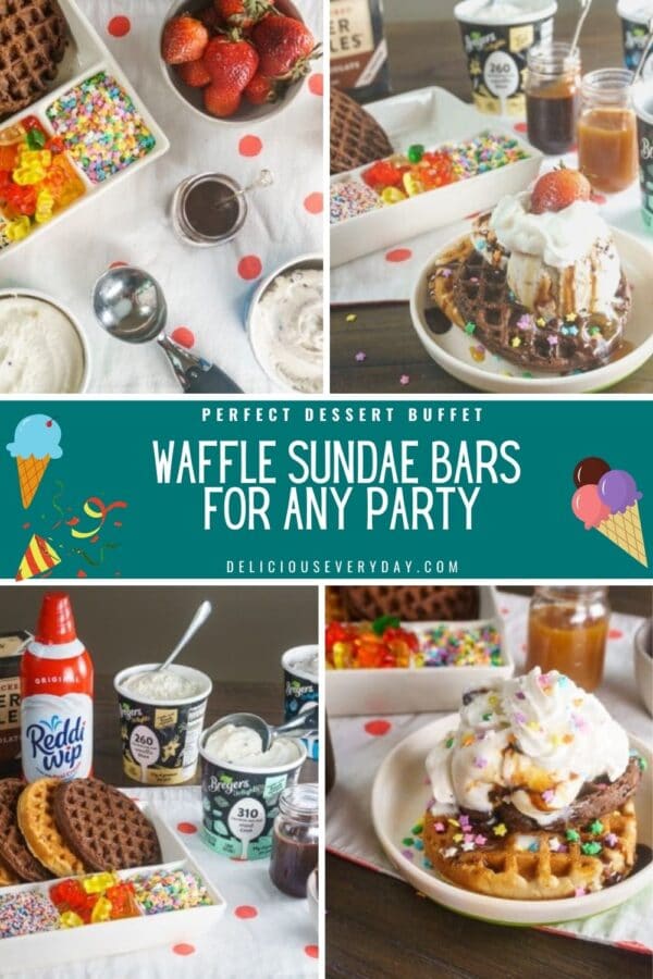 Waffle Sundae Bar - Waffle, Ice Cream, & Fun Toppings - Get creative!