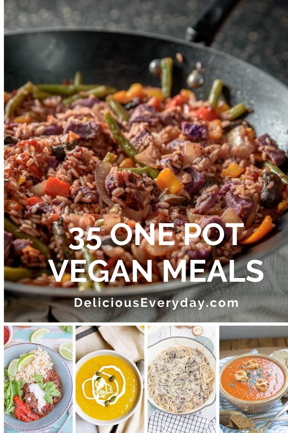 35 One Pot Vegan Meals - Quick, Tasty, Easy Cleanup.