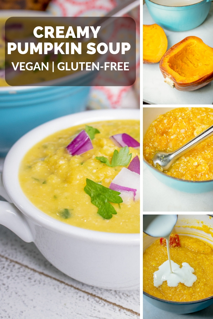 Creamy Vegan Pumpkin Soup with Cauliflower Rice | Healthy & Easy