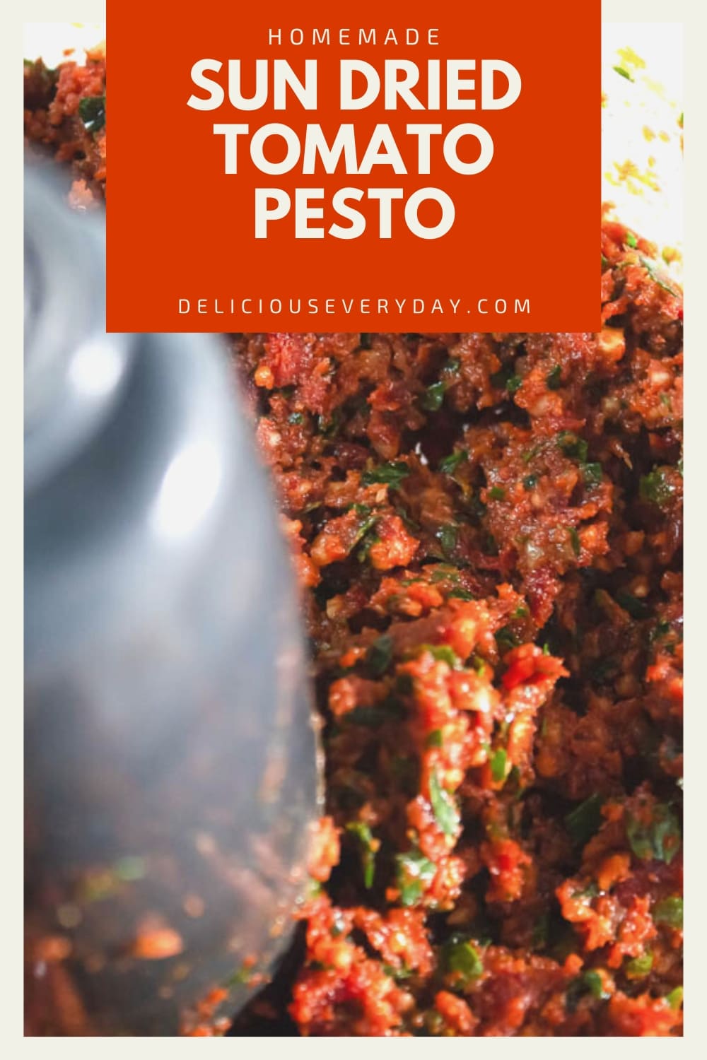 Homemade Sun Dried Tomato Pesto Recipe Delicious Everyday   Sun Dried Tomato Pesto 2 