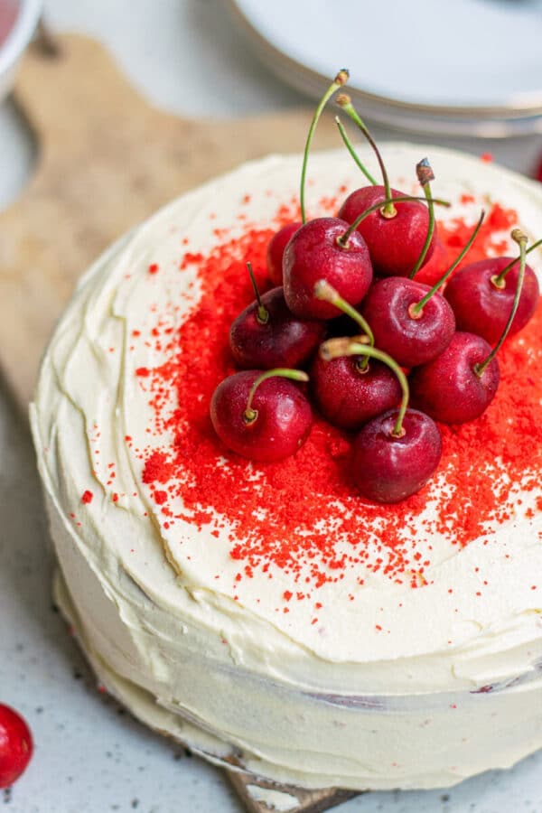 zuivel-vrij red velvet cake