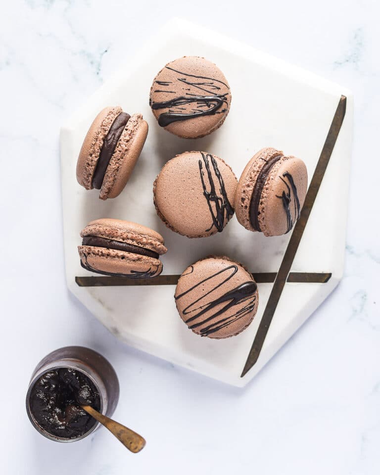 Chocolate Macarons With Salted Caramel Chocolate Ganache Delicious