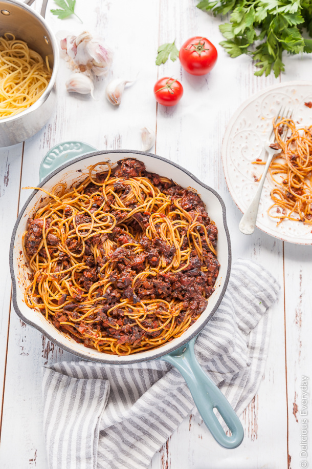 Vegan Bolognese Recipe mushroom ragu Delicious Everyday